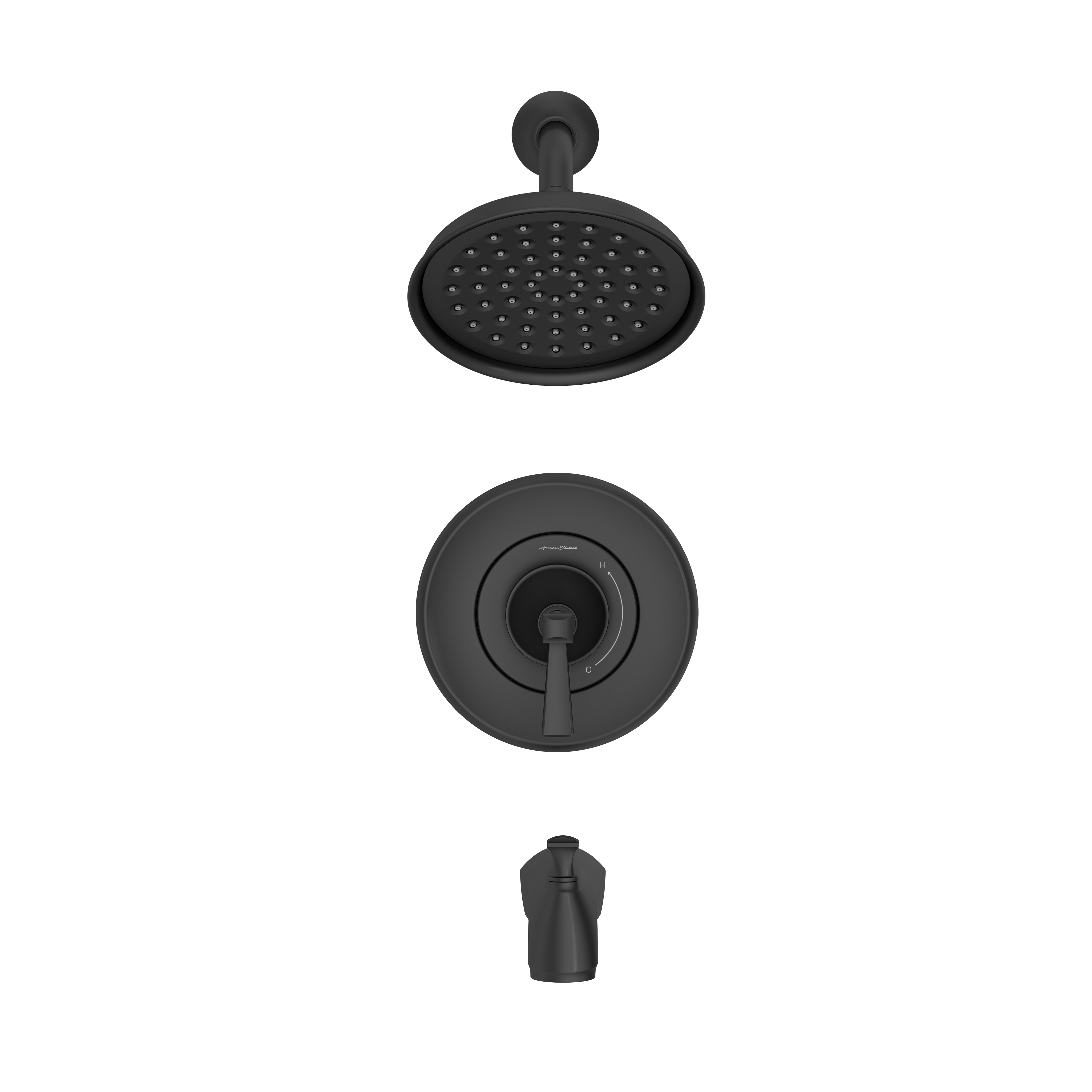 Ensemble de baignoire et garniture pour douche Glenmere MC 1,8 gpm/6,8 l/min avec pomme de douche économe en eau, cartouche à pression équilibrée en double céramique, et poignée à levier